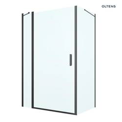 Obdĺžnikový sprchový kút OLTENS Verdal 20213300 s povlakom SmartClean 120 x 90 cm dvere s bočným panelom čierna matná / sklo