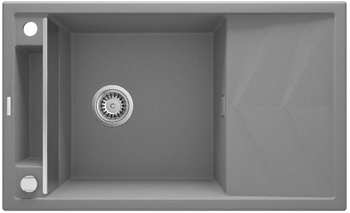 Žulový kuchynský drez s odkvapkávačom DEANTE Magnetic ZRM S113, 82 x 50 cm, kovovo šedá